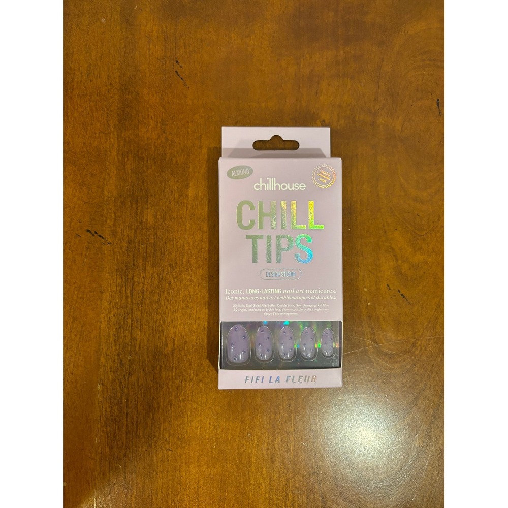 Chillhouse Chill Tips Fifi La Fleur Almond Press On Nail Kit Lavender Floral New